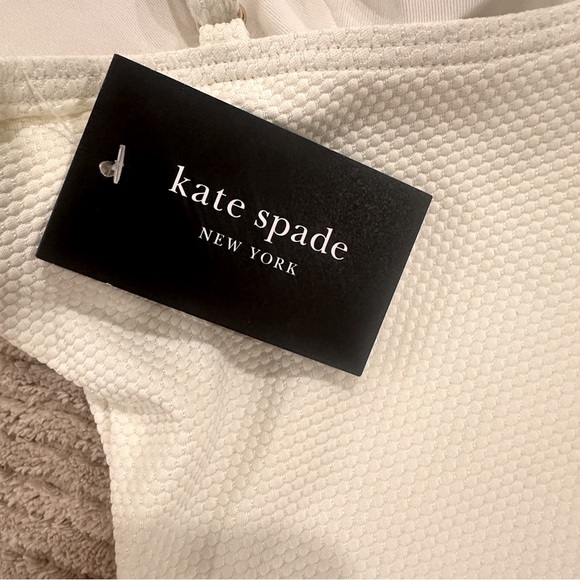 Kate Spade Swimwear, Scallop V-Neck One Piece Swimsuit, Ivory Large NWT - Picture 9 of 12